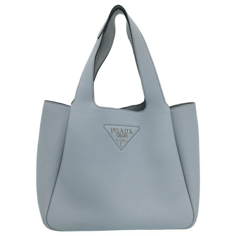Prada Vitello Daino Leather Tote Bag Blue